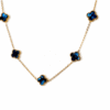 collier trèfles bleus dorés