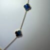 collier trèfles bleus dorés